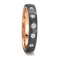 Wedding Ring Carbon, 14k Red Gold Diamond 0.25 ct, 5 Stones, w-si