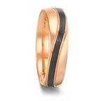 Wedding Ring 14k Rose Gold, Carbon