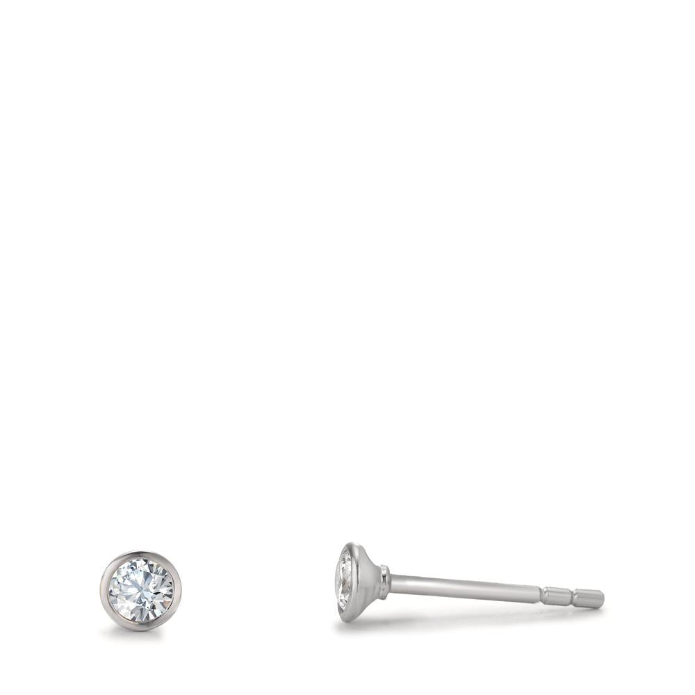 Stud earrings Silver Rhodium plated Ø3 mm