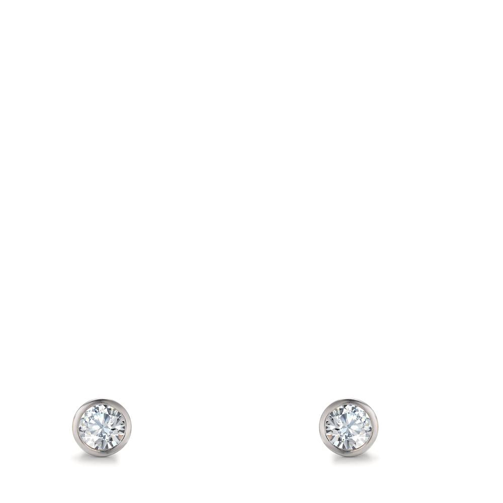 Stud earrings Silver Rhodium plated Ø3 mm