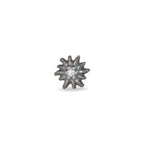 Single stud earring Silver Zirconia Patinated Edelweiss Ø7 mm