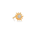 Single stud earring 9k Yellow Gold Zirconia Bicolor Edelweiss Ø7 mm