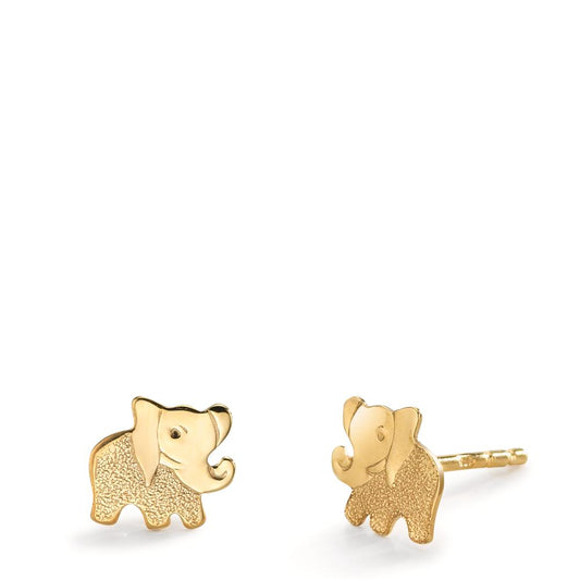 Stud earrings 9k Yellow Gold Elephant