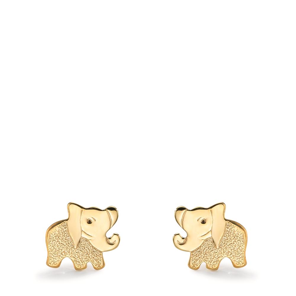 Stud earrings 9k Yellow Gold Elephant