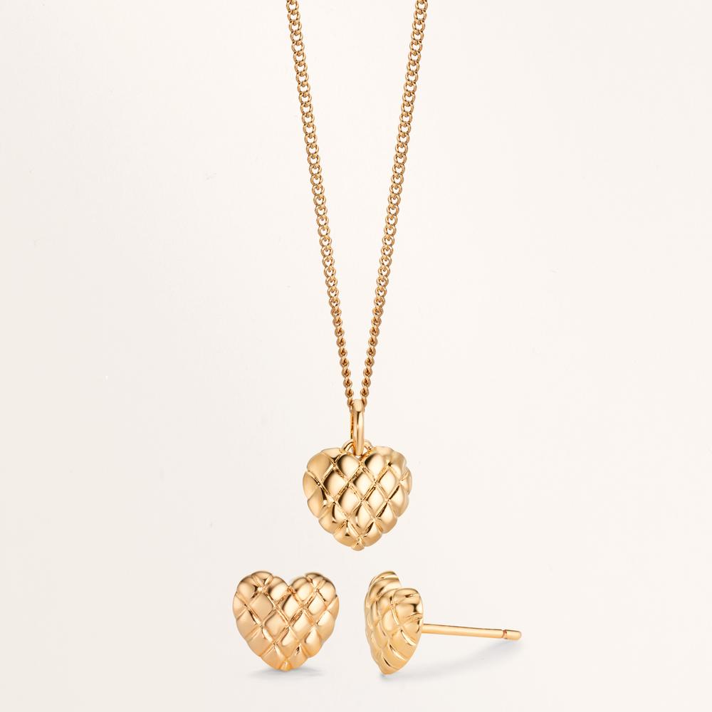 Pendant Bronze Zirconia gold plated 3 microns Heart Ø12 mm