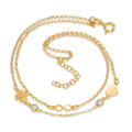 Anklet Silver Yellow Gold plated 23-26 cm