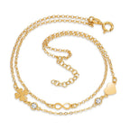 Anklet Silver Yellow Gold plated 23-26 cm