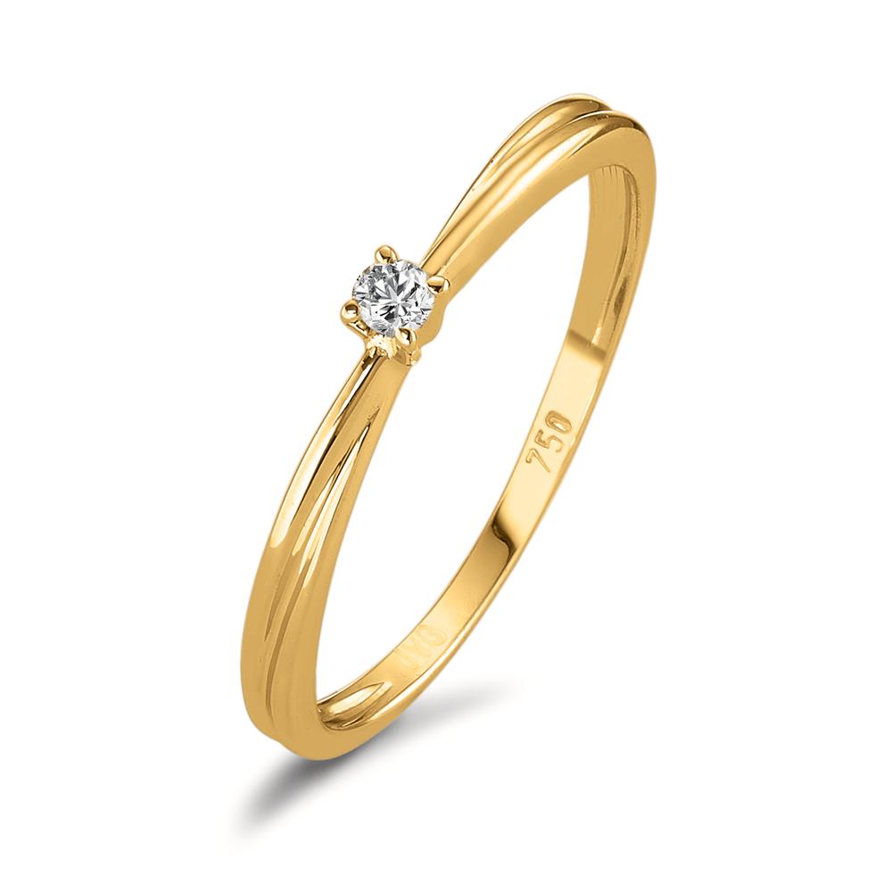 Solitaire ring 18k Yellow Gold Diamond 0.03 ct, w-si