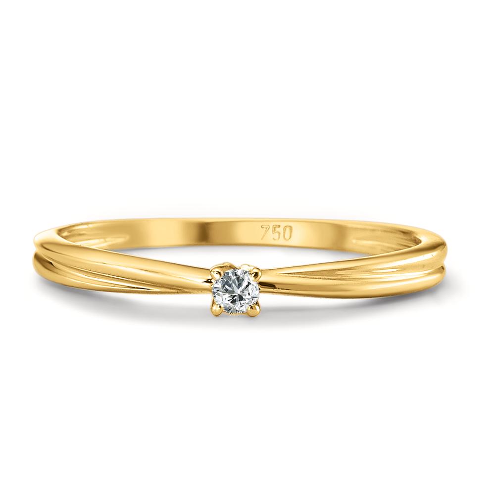 Solitaire ring 18k Yellow Gold Diamond 0.03 ct, w-si