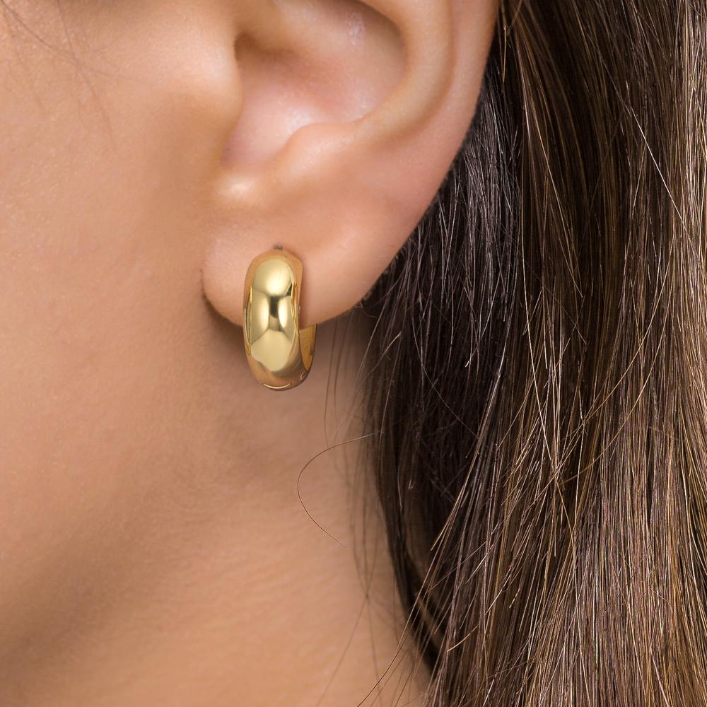 Hinged hoop Silver Yellow Gold plated