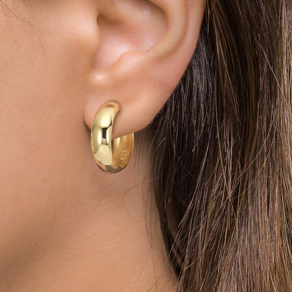 Hinged hoop Silver Yellow Gold plated