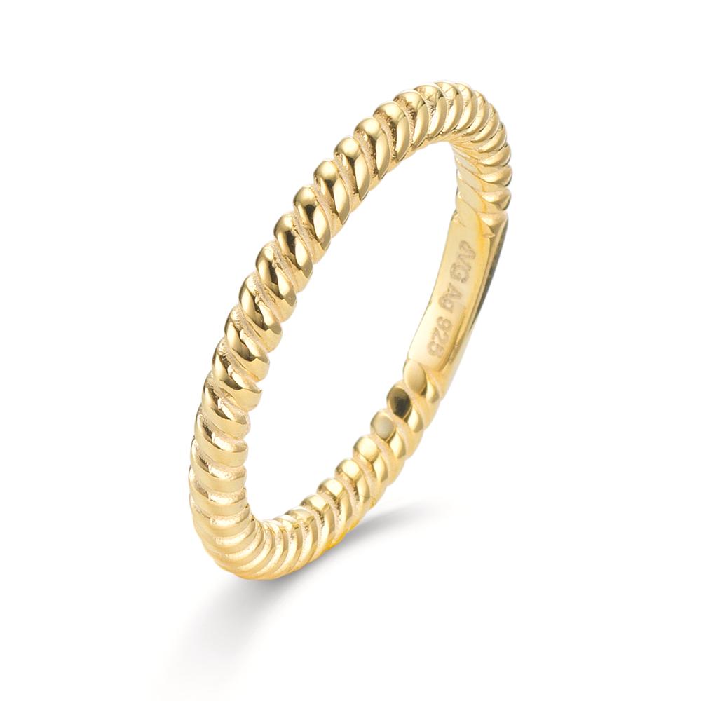Stacking ring Silver Yellow Gold plated