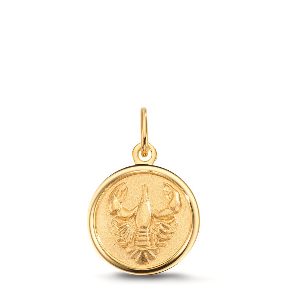 Engravable pendant 9k Yellow Gold Zodiac Sign Cancer Ø12 mm