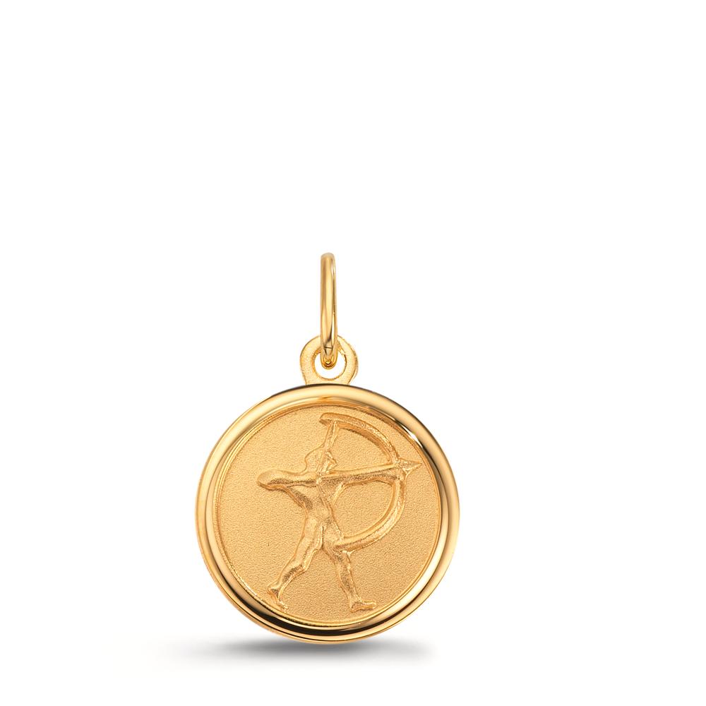 Engravable pendant 9k Yellow Gold Zodiac Sign Sagittarius Ø12 mm