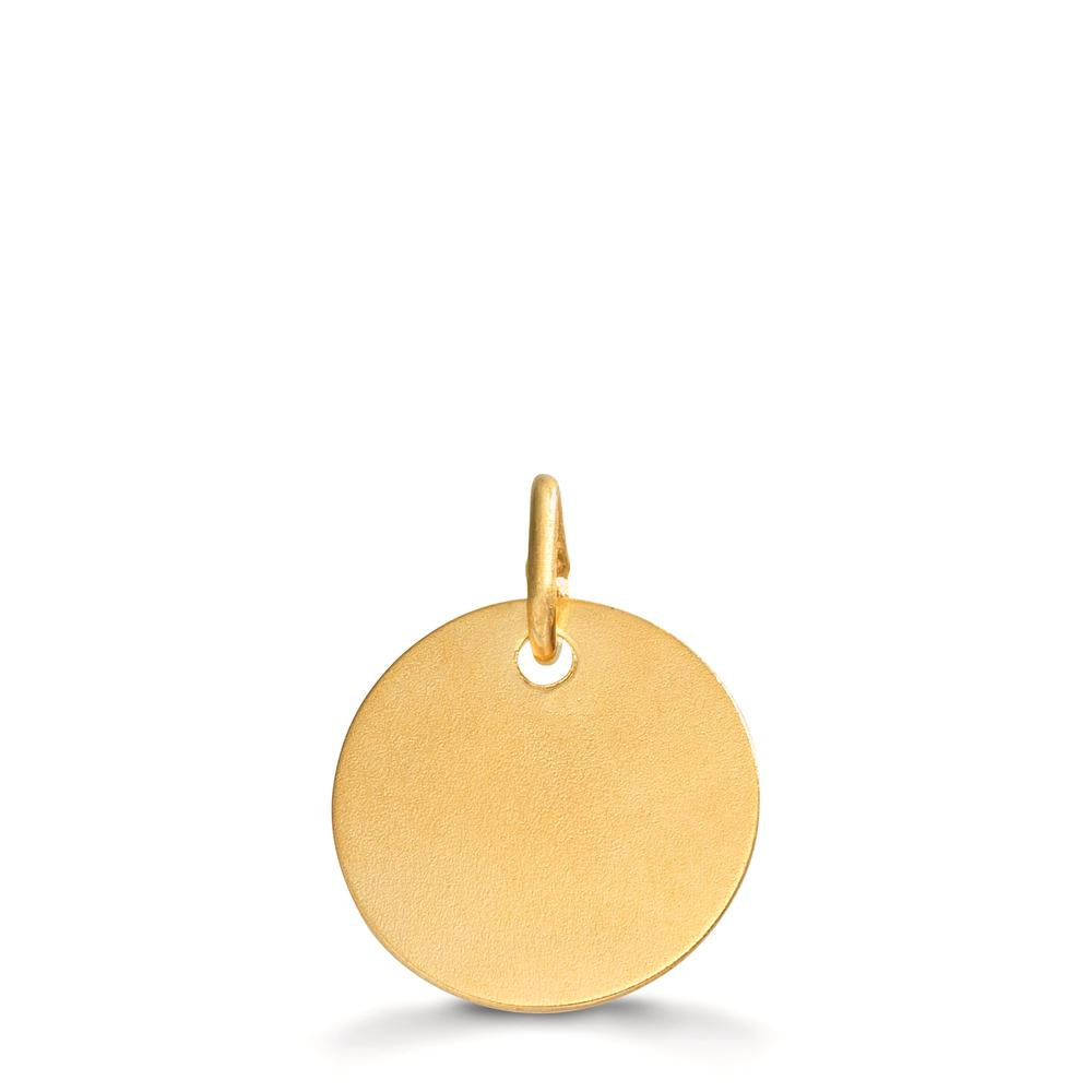 Engravable pendant 9k Yellow Gold Ø12 mm