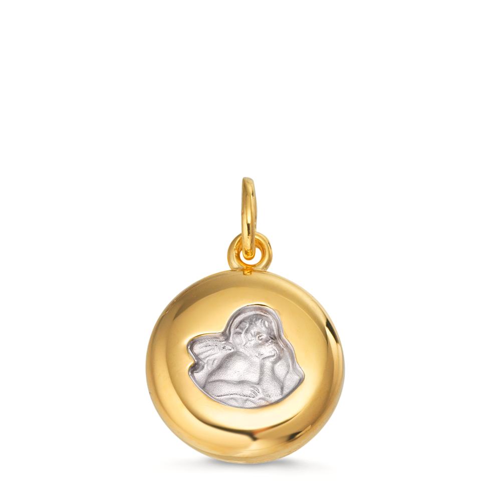 Pendant 9k Yellow Gold Bicolor Guardian Angel Ø12 mm