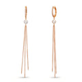 Hinged hoop 18k Red Gold Diamond 0.09 ct, 22 Stones, tw-si Freshwater pearl, 2 Pearls