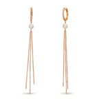Hinged hoop 18k Red Gold Diamond 0.09 ct, 22 Stones, tw-si Freshwater pearl, 2 Pearls