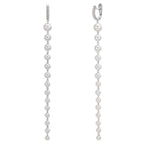 Hinged hoop 18k White Gold Diamond 0.12 ct, 12 Stones, tw-si Freshwater pearl, 28 Pearls
