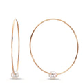Hoop earrings 18k Red Gold Akoya pearls, 6 mm