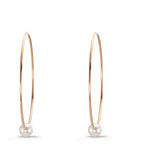 Hoop earrings 18k Red Gold Akoya pearls, 6 mm