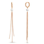 Hinged hoop 18k Red Gold Freshwater pearl, 2 Pearls