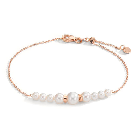 Bracelet 18k Red Gold Freshwater pearl, 9 Pearls 15-18 cm