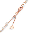 Bracelet 18k Red Gold Freshwater pearl, 18 Pearls, 3.5 mm