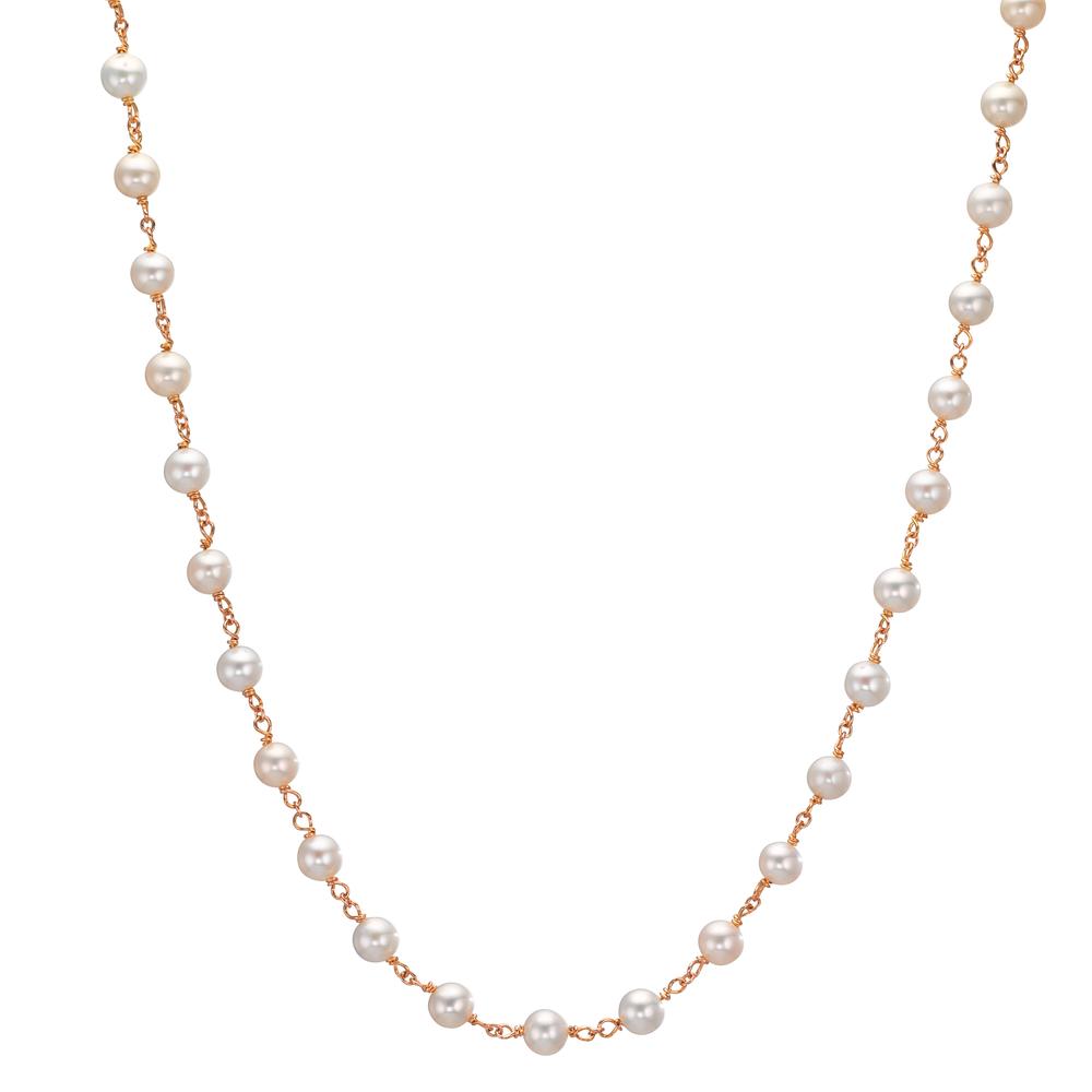 Necklace 18k Red Gold Freshwater pearl, 50 Pearls, 3.5 mm 41-42 cm