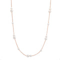 Necklace 18k Red Gold Freshwater pearl, 23 Pearls 3-5 mm 41.5-44 cm