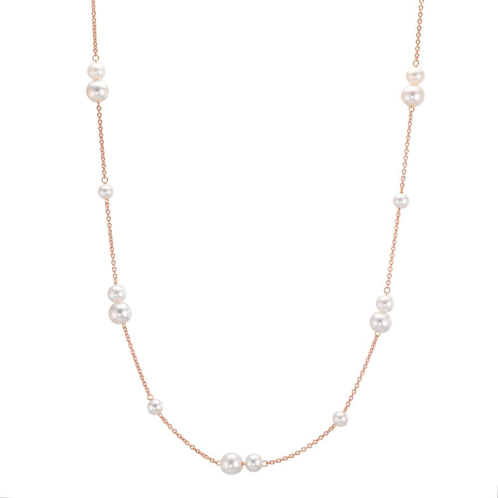 Necklace 18k Red Gold Freshwater pearl, 23 Pearls 3-5 mm 41.5-44 cm