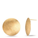 Stud earrings Silver Yellow Gold plated Ø22 mm