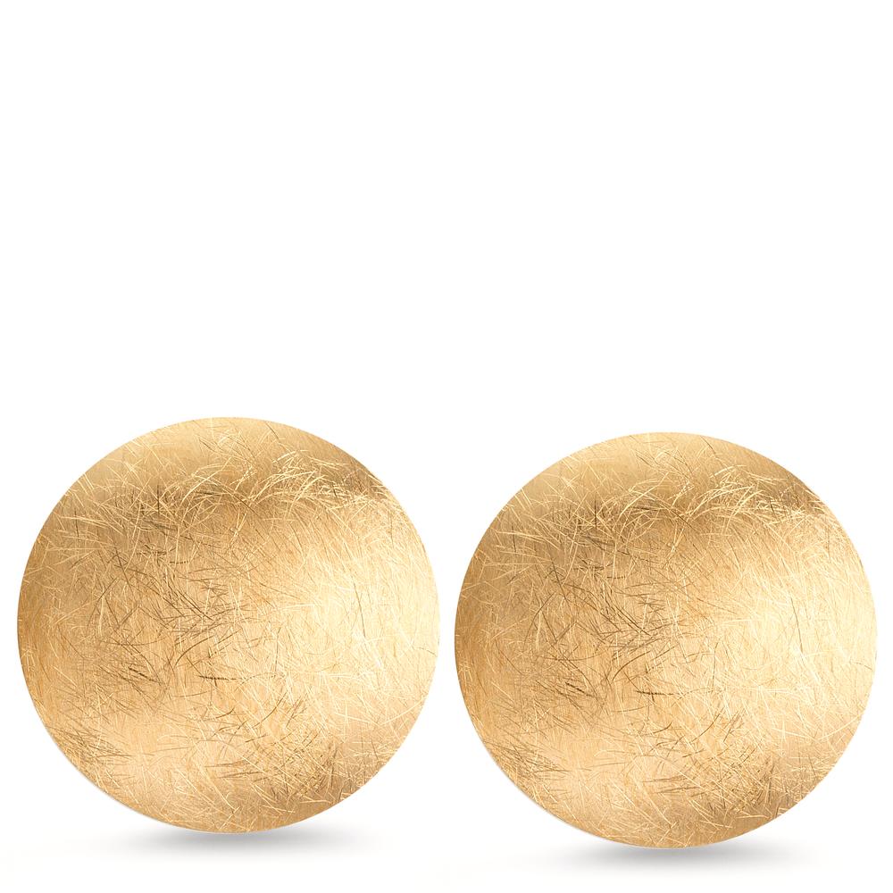 Stud earrings Silver Yellow Gold plated Ø22 mm