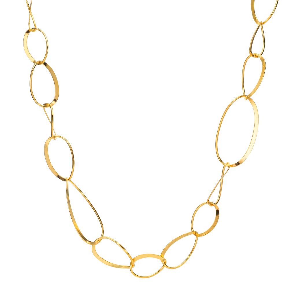 Necklace Silver Yellow Gold plated 80 cm