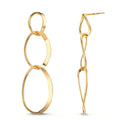 Drop Earrings Silver Yellow Gold plated