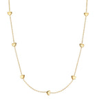 Necklace Silver Yellow Gold plated Heart 40-44 cm