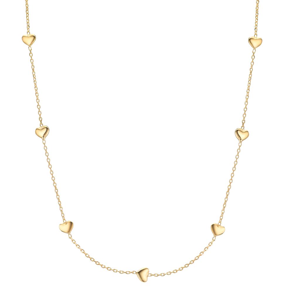 Necklace Silver Yellow Gold plated Heart 40-44 cm