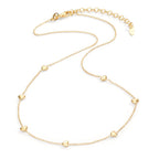 Necklace Silver Yellow Gold plated Heart 40-44 cm