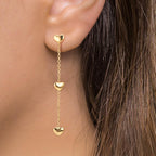 Drop Earrings Silver Yellow Gold plated Heart
