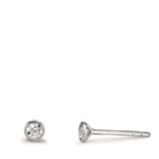 Stud earrings 9k White Gold Zirconia 2 Stones Ø3.2 mm