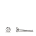 Stud earrings 9k White Gold Zirconia 2 Stones Ø3.8 mm