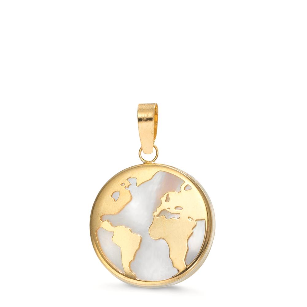 Pendant 18k Yellow Gold Mother of pearl Globe Ø12 mm