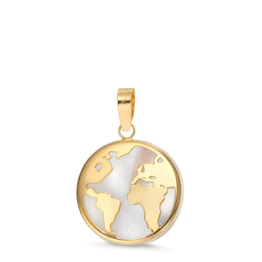 Pendant 18k Yellow Gold Mother of pearl Globe Ø12 mm