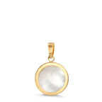 Pendant 18k Yellow Gold Mother of pearl Flower Of Life Ø10 mm