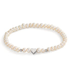 Bracelet Stainless steel Freshwater pearl 5-5.5 mm Heart