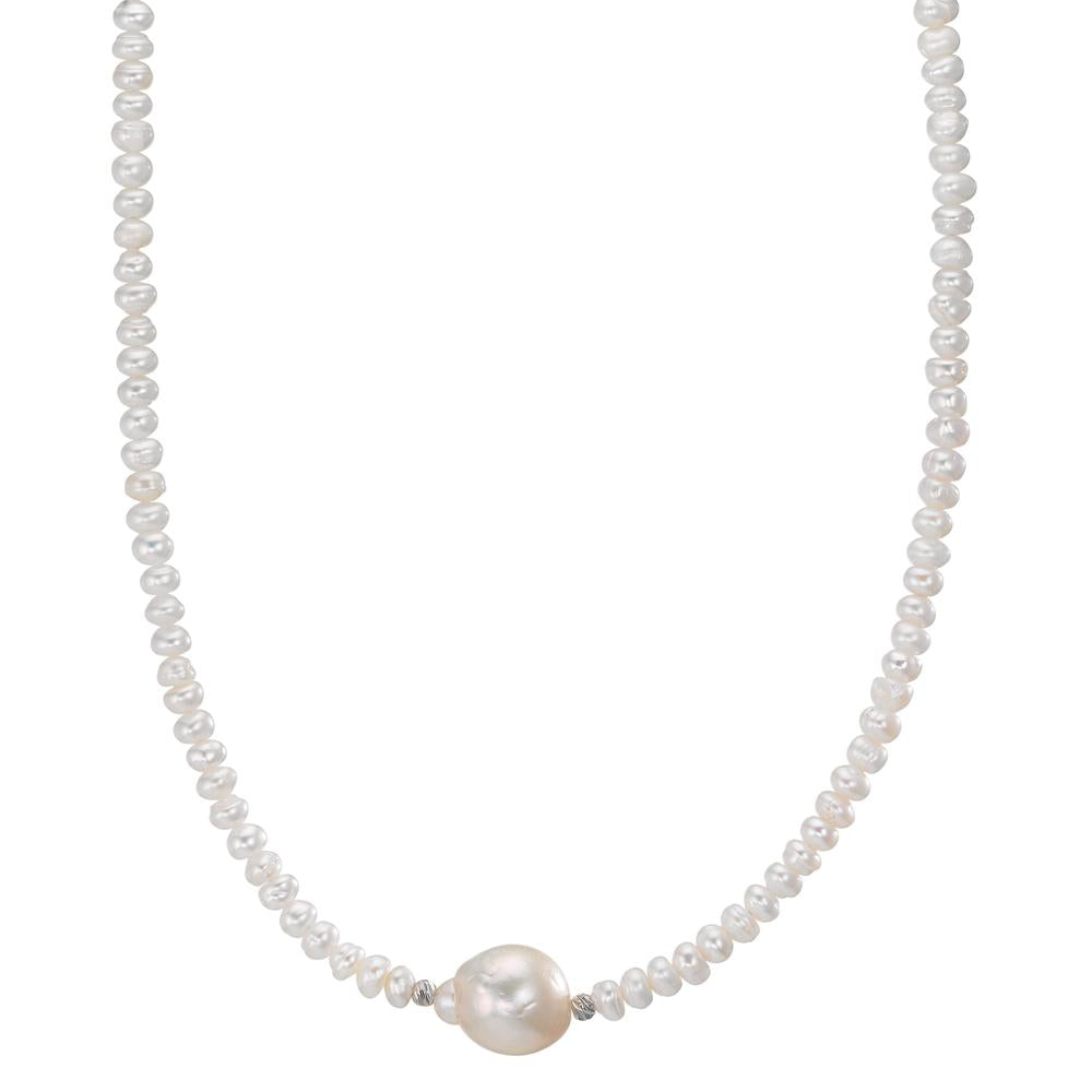 Necklace Stainless steel Freshwater pearl, 4 mm 43 cm