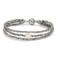 Bracelet Stainless steel Crystal Gray Freshwater pearl 7-7.5 mm