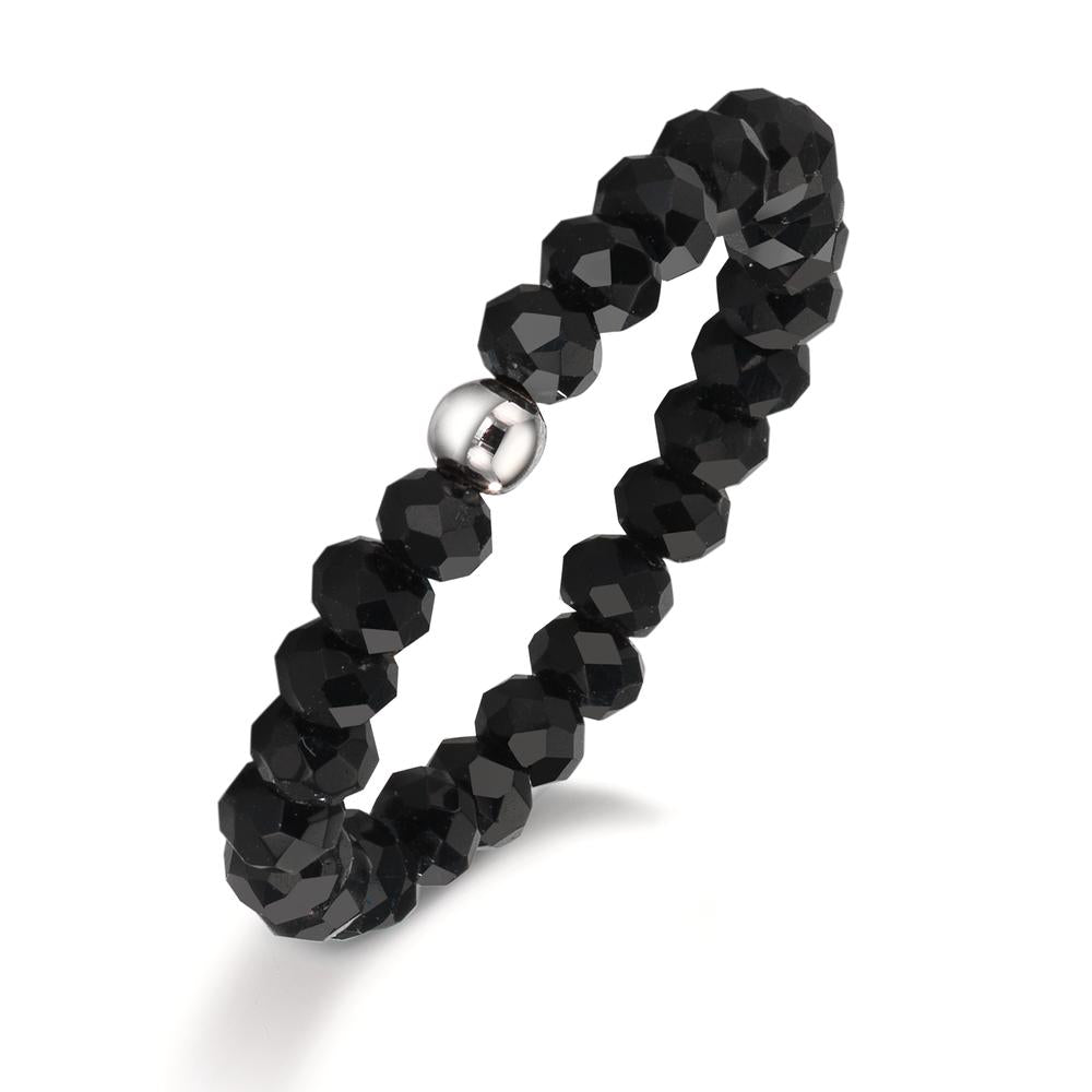 Ring Stainless steel Crystal Black, 3 mm