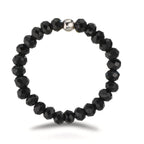 Ring Stainless steel Crystal Black, 3 mm