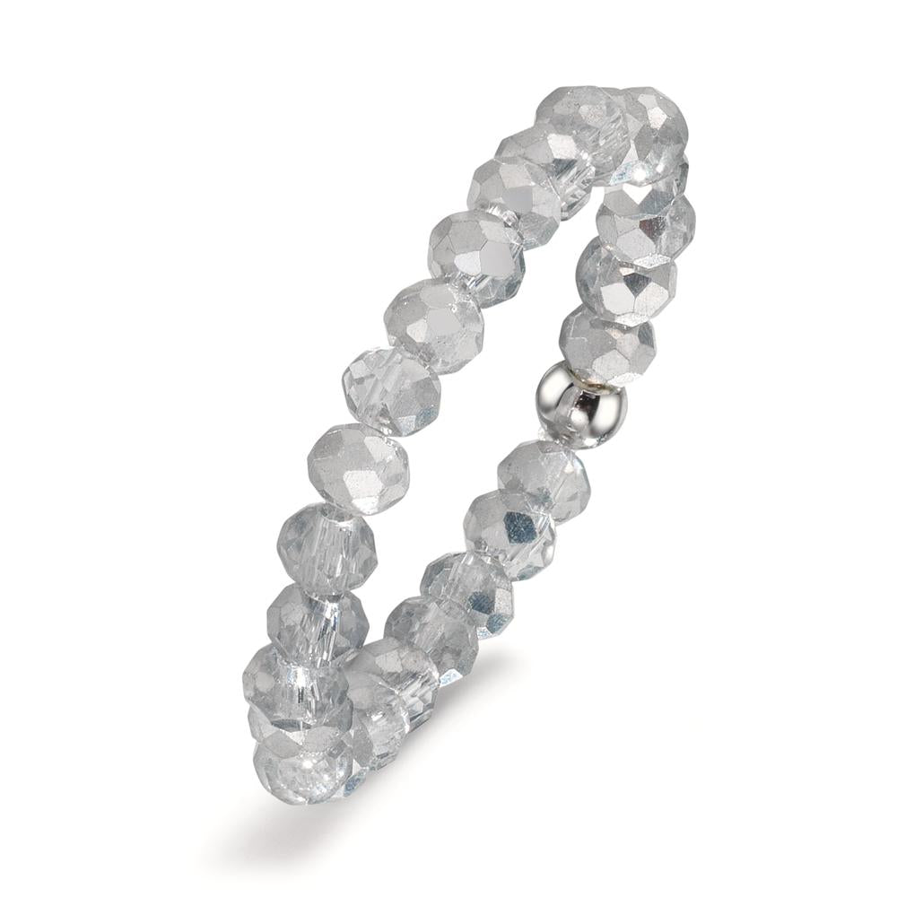 Ring Stainless steel Crystal Silver, 3 mm